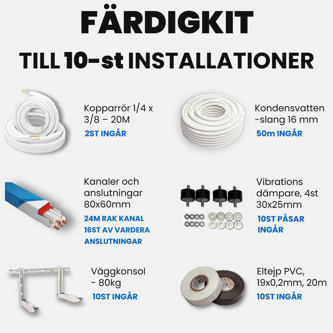 Kit completo para 10 instalaciones de bombas de calor aire-agua