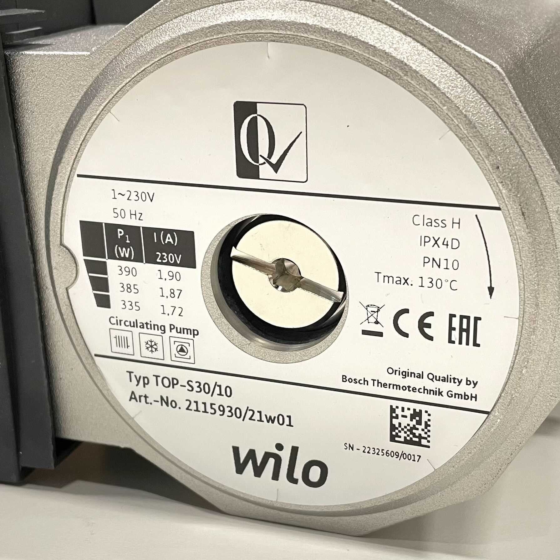 Bomba de circulación Wilo PARA MAXO 30-180-10 con cable