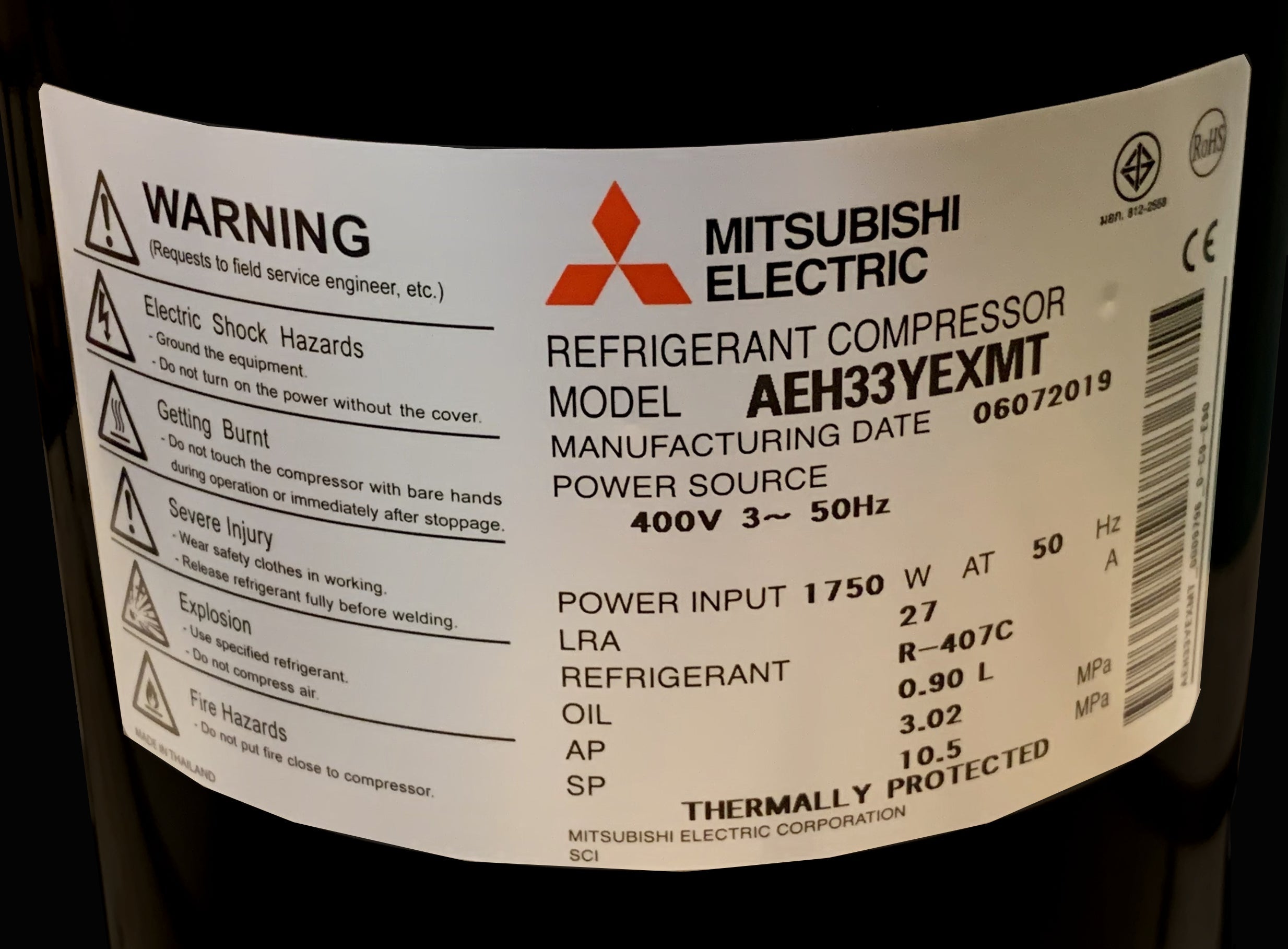 Kompressor Mitsubishi AEH-33 - IVT Greenline - Revidershoppen